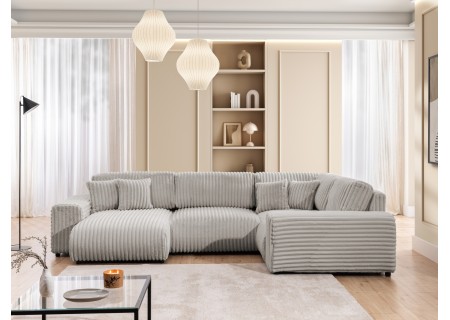 Mollis - Wohnlandschaft im XXL-Format aus Plüschcord mit schöner Sitzkomfort