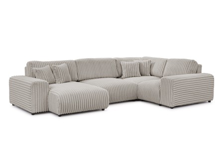 Mollis - Wohnlandschaft im XXL-Format aus Plüschcord mit schöner Sitzkomfort