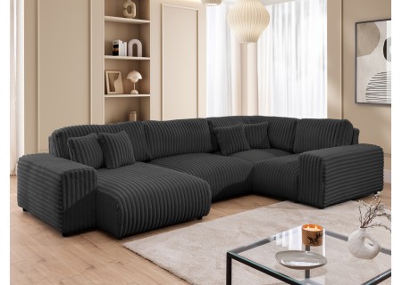 Mollis - Wohnlandschaft im XXL-Format aus Plüschcord mit schöner Sitzkomfort