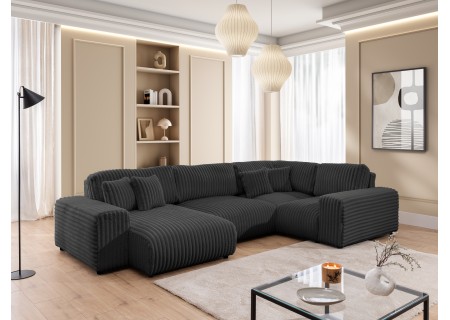 Mollis - Wohnlandschaft im XXL-Format aus Plüschcord mit schöner Sitzkomfort