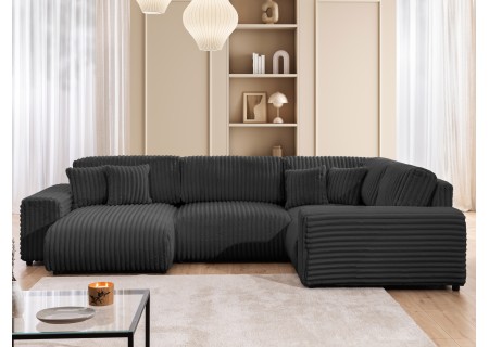 Mollis - Wohnlandschaft im XXL-Format aus Plüschcord mit schöner Sitzkomfort