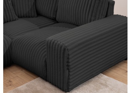 Mollis - Wohnlandschaft im XXL-Format aus Plüschcord mit schöner Sitzkomfort