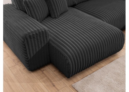 Mollis - Wohnlandschaft im XXL-Format aus Plüschcord mit schöner Sitzkomfort