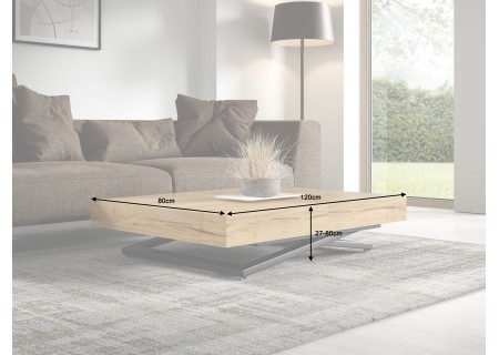 Elano - Luxuriöser und moderner Esstisch und Couchtisch in einem in Halifax Eiche mit schwarzen Metallfüßen und Hochwertige Vera