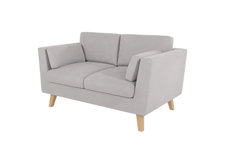 Violet - Sofa 2-Sitzer mit Holzfüßen im skandinavischen Stil