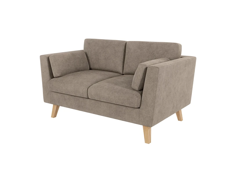 Violet - Sofa 2-Sitzer mit Holzfüßen im skandinavischen Stil