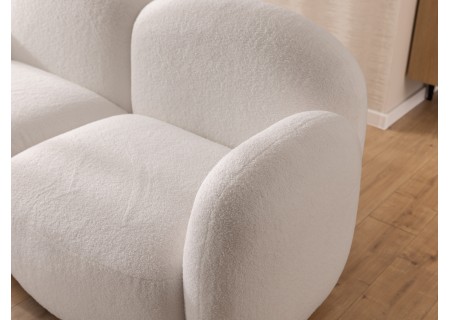 Nuvola - Modernes Ecksofa L-Form aus Bouclé-Stoff mit abgerundetem Design und hohem Sitzkomfort