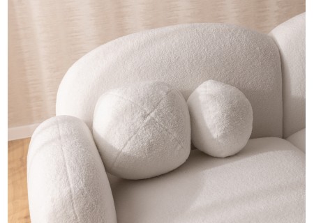 Nuvola - Modernes Ecksofa L-Form aus Bouclé-Stoff mit abgerundetem Design und hohem Sitzkomfort