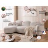 Nuvola - Modernes Ecksofa L-Form aus Bouclé-Stoff mit abgerundetem Design und hohem Sitzkomfort