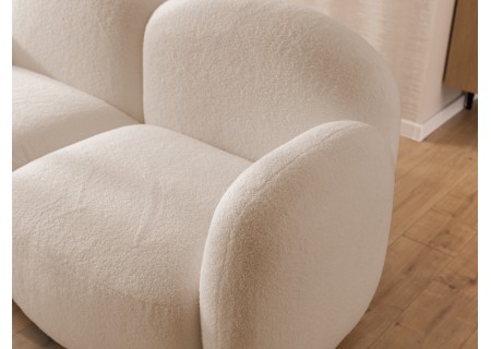 Nuvola - Modernes Ecksofa L-Form aus Bouclé-Stoff mit abgerundetem Design und hohem Sitzkomfort