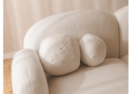 Nuvola - Modernes Ecksofa L-Form aus Bouclé-Stoff mit abgerundetem Design und hohem Sitzkomfort