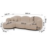 Nuvola - Modernes Ecksofa L-Form aus Bouclé-Stoff mit abgerundetem Design und hohem Sitzkomfort