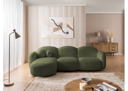 Nuvola - Modernes Ecksofa L-Form aus Bouclé-Stoff mit abgerundetem Design und hohem Sitzkomfort