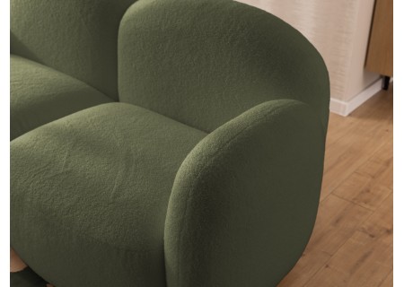 Nuvola - Modernes Ecksofa L-Form aus Bouclé-Stoff mit abgerundetem Design und hohem Sitzkomfort