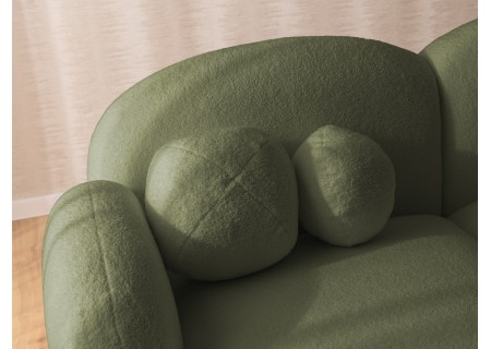 Nuvola - Modernes Ecksofa L-Form aus Bouclé-Stoff mit abgerundetem Design und hohem Sitzkomfort