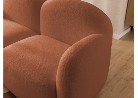 Nuvola - Modernes Ecksofa L-Form aus Bouclé-Stoff mit abgerundetem Design und hohem Sitzkomfort