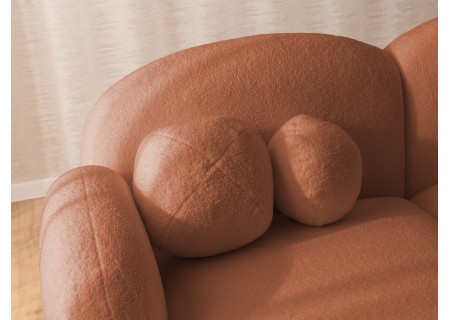 Nuvola - Modernes Ecksofa L-Form aus Bouclé-Stoff mit abgerundetem Design und hohem Sitzkomfort