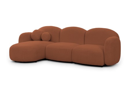 Nuvola - Modernes Ecksofa L-Form aus Bouclé-Stoff mit abgerundetem Design und hohem Sitzkomfort