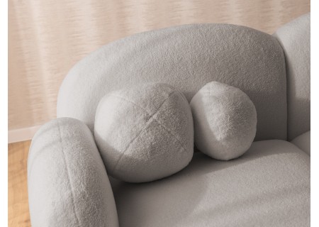 Nuvola - Modernes Ecksofa L-Form aus Bouclé-Stoff mit abgerundetem Design und hohem Sitzkomfort