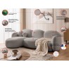 Nuvola - Modernes Ecksofa L-Form aus Bouclé-Stoff mit abgerundetem Design und hohem Sitzkomfort