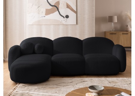 Nuvola - Modernes Ecksofa L-Form aus Bouclé-Stoff mit abgerundetem Design und hohem Sitzkomfort