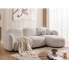 Nuvola - Modernes Ecksofa L-Form aus Bouclé-Stoff mit abgerundetem Design und hohem Sitzkomfort