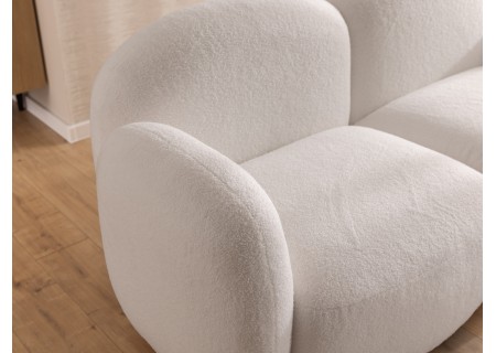 Nuvola - Modernes Ecksofa L-Form aus Bouclé-Stoff mit abgerundetem Design und hohem Sitzkomfort