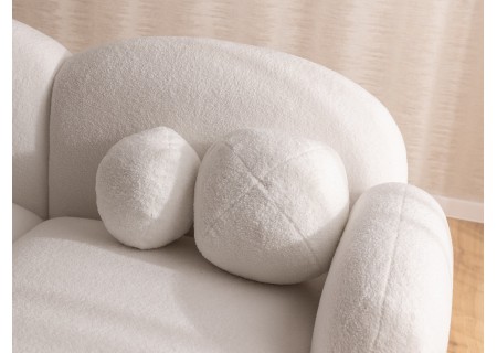 Nuvola - Modernes Ecksofa L-Form aus Bouclé-Stoff mit abgerundetem Design und hohem Sitzkomfort