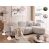 Nuvola - Modernes Ecksofa L-Form aus Bouclé-Stoff mit abgerundetem Design und hohem Sitzkomfort