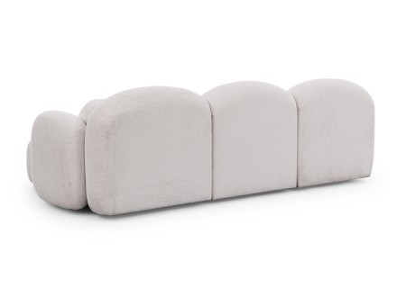 Nuvola - Modernes Ecksofa L-Form aus Bouclé-Stoff mit abgerundetem Design und hohem Sitzkomfort