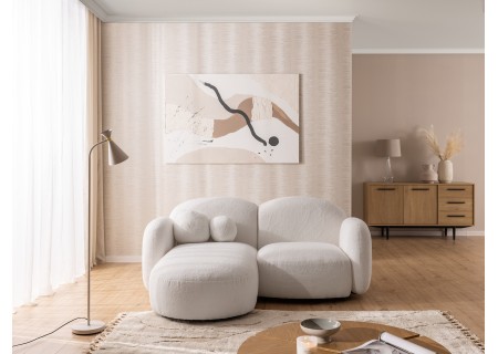 Nuvola - Modernes Ecksofa L-Form aus Bouclé-Stoff mit abgerundetem Design und hohem Sitzkomfort