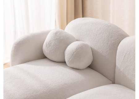 Nuvola - Modernes Ecksofa L-Form aus Bouclé-Stoff mit abgerundetem Design und hohem Sitzkomfort