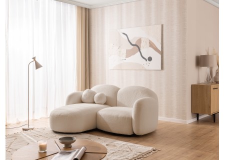 Nuvola - Modernes Ecksofa L-Form aus Bouclé-Stoff mit abgerundetem Design und hohem Sitzkomfort