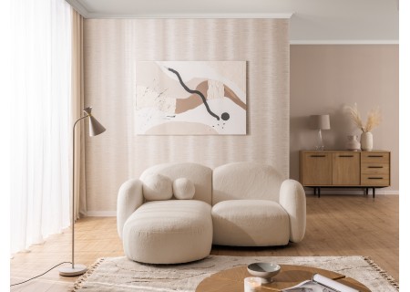 Nuvola - Modernes Ecksofa L-Form aus Bouclé-Stoff mit abgerundetem Design und hohem Sitzkomfort