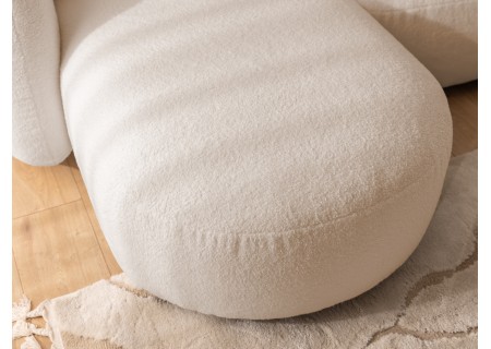 Nuvola - Modernes Ecksofa L-Form aus Bouclé-Stoff mit abgerundetem Design und hohem Sitzkomfort