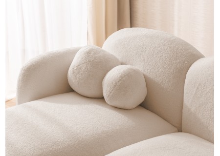 Nuvola - Modernes Ecksofa L-Form aus Bouclé-Stoff mit abgerundetem Design und hohem Sitzkomfort