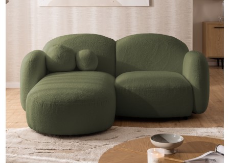 Nuvola - Modernes Ecksofa L-Form aus Bouclé-Stoff mit abgerundetem Design und hohem Sitzkomfort