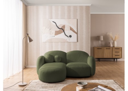 Nuvola - Modernes Ecksofa L-Form aus Bouclé-Stoff mit abgerundetem Design und hohem Sitzkomfort