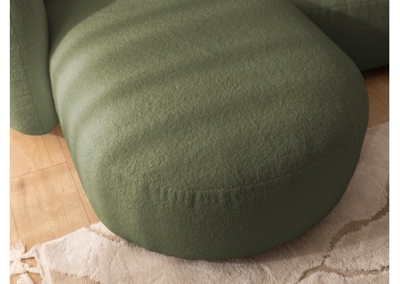 Nuvola - Modernes Ecksofa L-Form aus Bouclé-Stoff mit abgerundetem Design und hohem Sitzkomfort