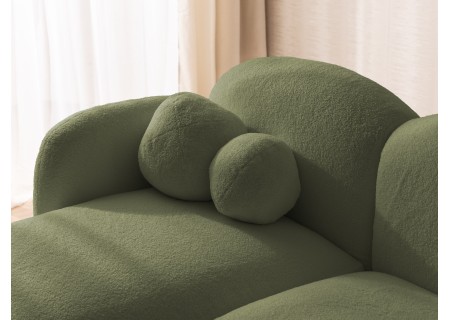 Nuvola - Modernes Ecksofa L-Form aus Bouclé-Stoff mit abgerundetem Design und hohem Sitzkomfort