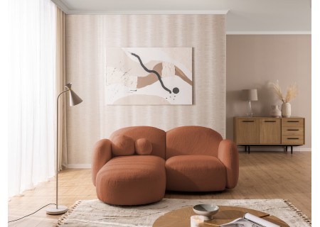 Nuvola - Modernes Ecksofa L-Form aus Bouclé-Stoff mit abgerundetem Design und hohem Sitzkomfort