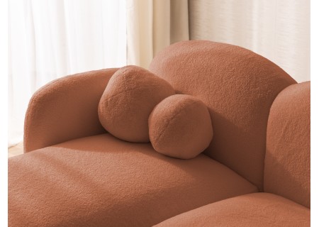 Nuvola - Modernes Ecksofa L-Form aus Bouclé-Stoff mit abgerundetem Design und hohem Sitzkomfort