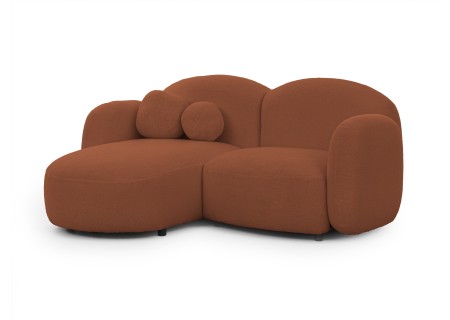 Nuvola - Modernes Ecksofa L-Form aus Bouclé-Stoff mit abgerundetem Design und hohem Sitzkomfort