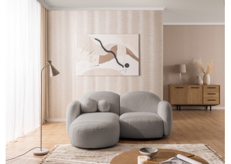 Nuvola - Modernes Ecksofa L-Form aus Bouclé-Stoff mit abgerundetem Design und hohem Sitzkomfort