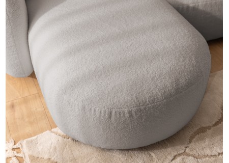 Nuvola - Modernes Ecksofa L-Form aus Bouclé-Stoff mit abgerundetem Design und hohem Sitzkomfort