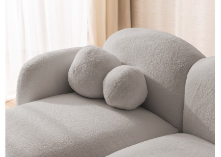 Nuvola - Modernes Ecksofa L-Form aus Bouclé-Stoff mit abgerundetem Design und hohem Sitzkomfort