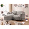 Nuvola - Modernes Ecksofa L-Form aus Bouclé-Stoff mit abgerundetem Design und hohem Sitzkomfort
