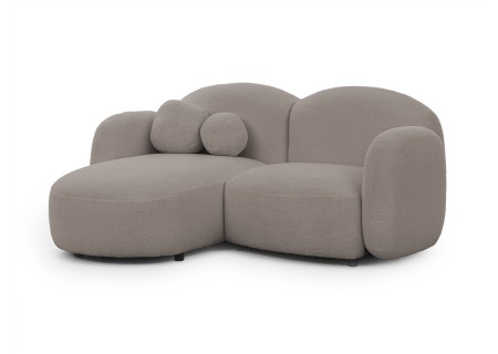 Nuvola - Modernes Ecksofa L-Form aus Bouclé-Stoff mit abgerundetem Design und hohem Sitzkomfort