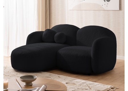 Nuvola - Modernes Ecksofa L-Form aus Bouclé-Stoff mit abgerundetem Design und hohem Sitzkomfort