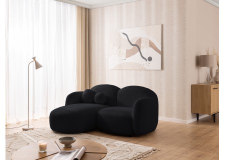 Nuvola - Modernes Ecksofa L-Form aus Bouclé-Stoff mit abgerundetem Design und hohem Sitzkomfort